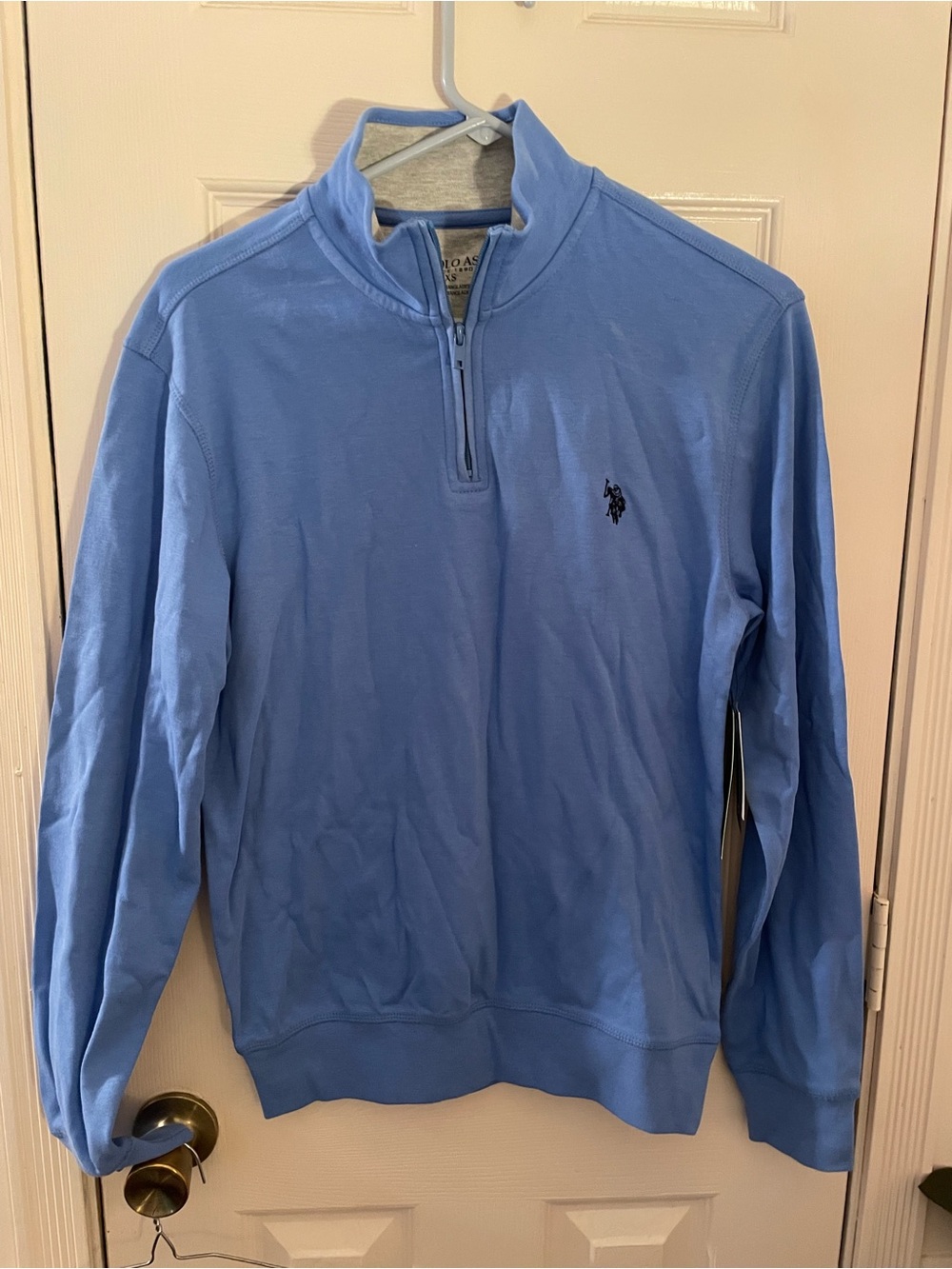 Light Blue Men’s Quarter-Zip Sweater US Polo NWT XS